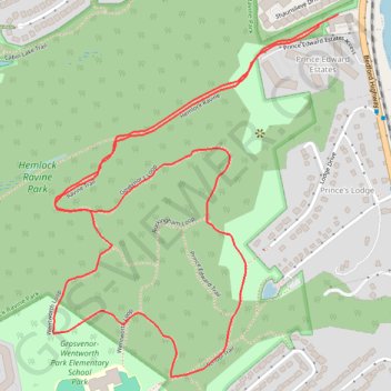 Hemlock Ravine Park Loop trail, distance, elevation, map, profile, GPS track