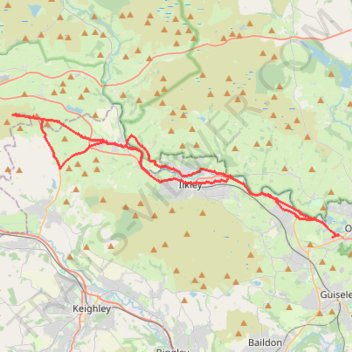 Otley - Draughton/Skipton Moor and return trail, distance, elevation, map, profile, GPS track