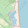 Gordons Pond Loop via Overlook and Beach in Cape Henlopen State Park trail, distance, elevation, map, profile, GPS track