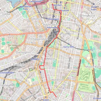 Sydney Road Bike trail, distance, elevation, map, profile, GPS track