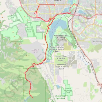 Waterton Canyon trail, distance, elevation, map, profile, GPS track