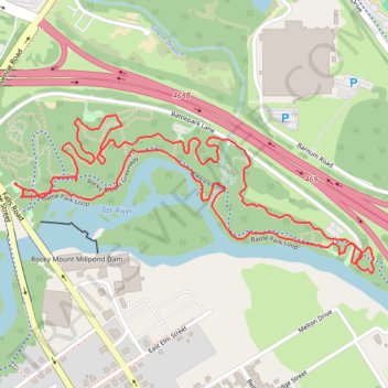Morning hike at Battle Park Loop trail, distance, elevation, map, profile, GPS track