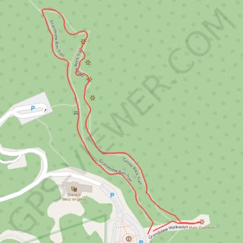 Castle Rock Trail and Grandview Rim Trail Loop in New River Gorge National Park trail, distance, elevation, map, profile, GPS track