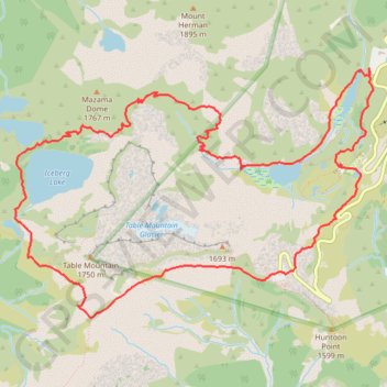 Chain Lakes and Wild Goose Trails Loop trail, distance, elevation, map, profile, GPS track