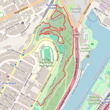 To the top of Manhattan trail, distance, elevation, map, profile, GPS track