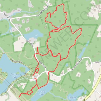 Teatown Lake Reservation: Overlook Trail, Hidden Valley Loop and Phenology Trail trail, distance, elevation, map, profile, GPS track