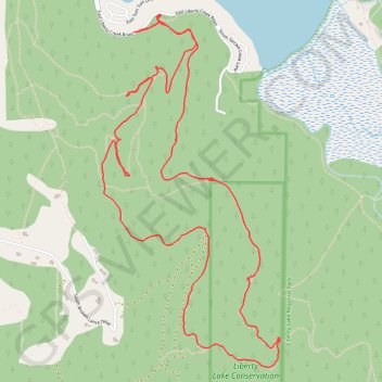 Liberty Lake trail, distance, elevation, map, profile, GPS track