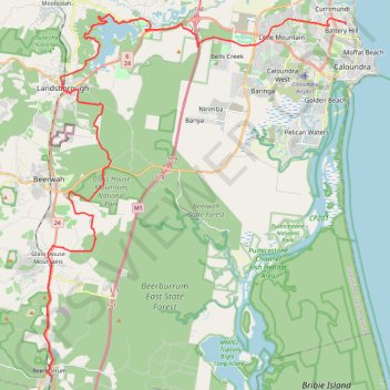 Currimundi - Ewen Maddock Dam - Beerburrum trail, distance, elevation, map, profile, GPS track
