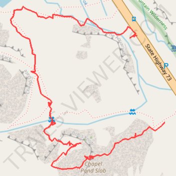 Chapel Pond Slab rock climbing and descent (New York, USA) trail, distance, elevation, map, profile, GPS track