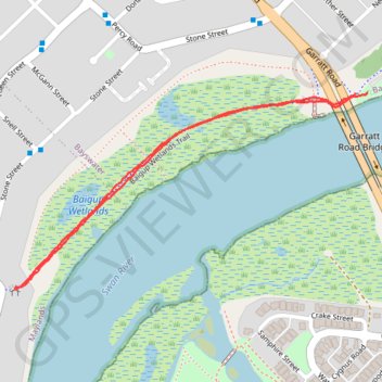 Baigup Wetlands Trail along Swan River trail, distance, elevation, map, profile, GPS track