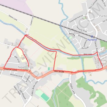 Parbold - Newburgh - Leeds and Liverpool Canal trail, distance, elevation, map, profile, GPS track