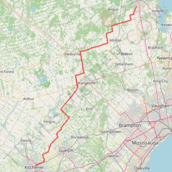 Trace_barrie_kitchener_202606 trail, distance, elevation, map, profile, GPS track