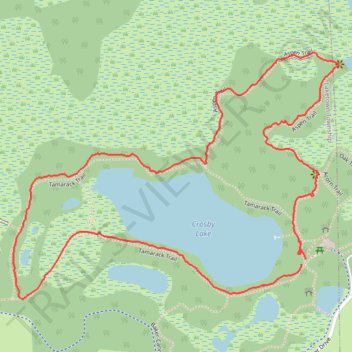 Aspen Trail and Tamarack Trail loop around the Crosby Lake trail, distance, elevation, map, profile, GPS track