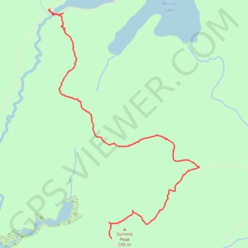 Mirror Lake to Summit Peak trail, distance, elevation, map, profile, GPS track
