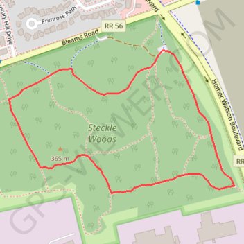 Steckle Woods Loop trail, distance, elevation, map, profile, GPS track