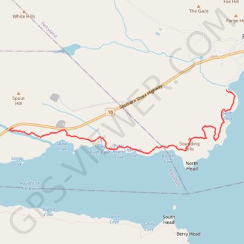 East Coast Trail - Sounding Hills Path trail, distance, elevation, map, profile, GPS track