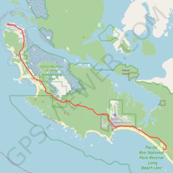 Tofino - Pacific Rim National Park trail, distance, elevation, map, profile, GPS track