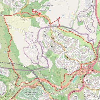 סובב רמות ונבי סמואל trail, distance, elevation, map, profile, GPS track